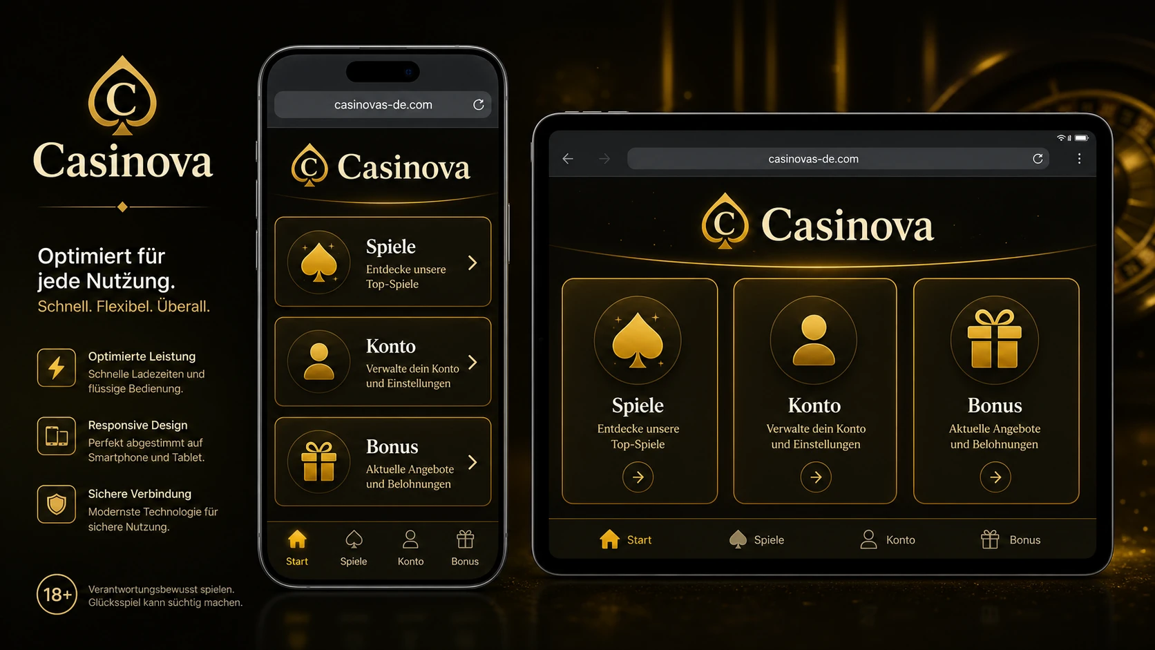 Mobile Nutzung und Casinova App